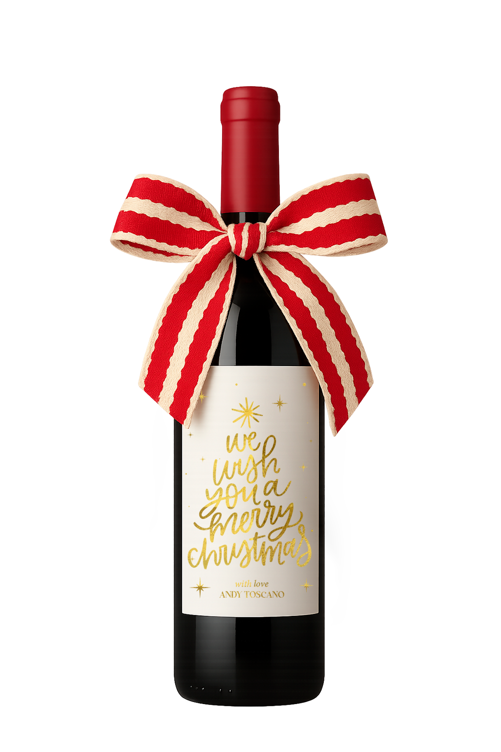 Etiqueta para botella de vino con foil