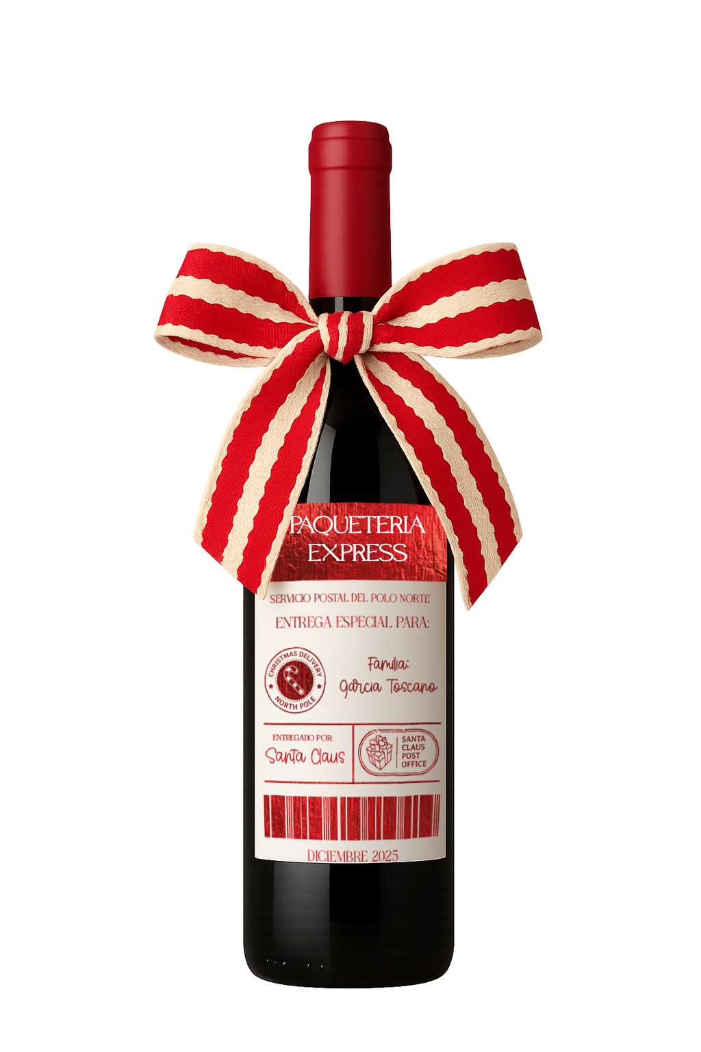 Etiqueta para botella de vino con foil