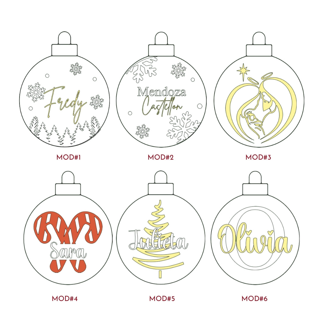 Esfera de acrilico navideña