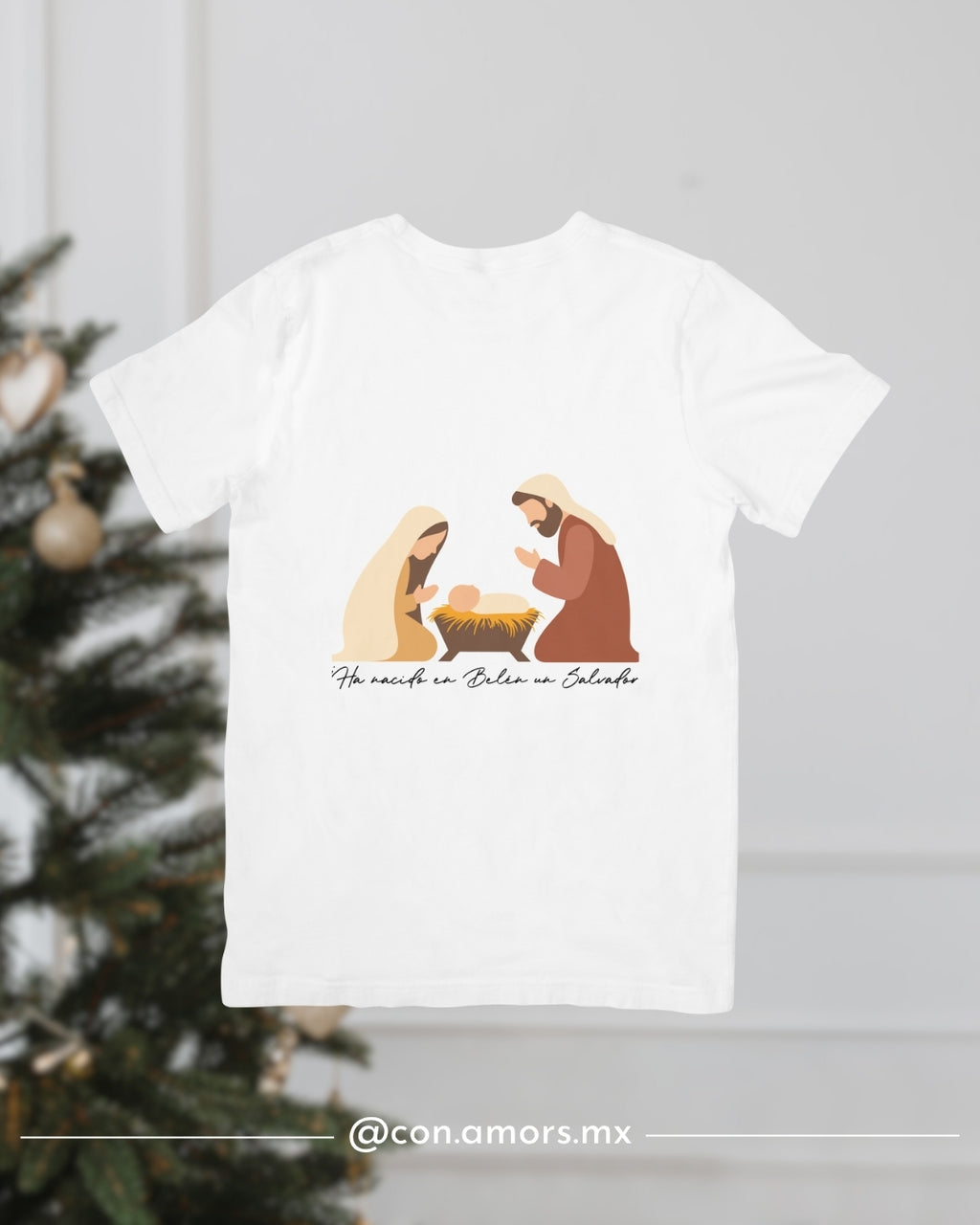 Camiseta Navideña de Manga Corta – Nacimiento
