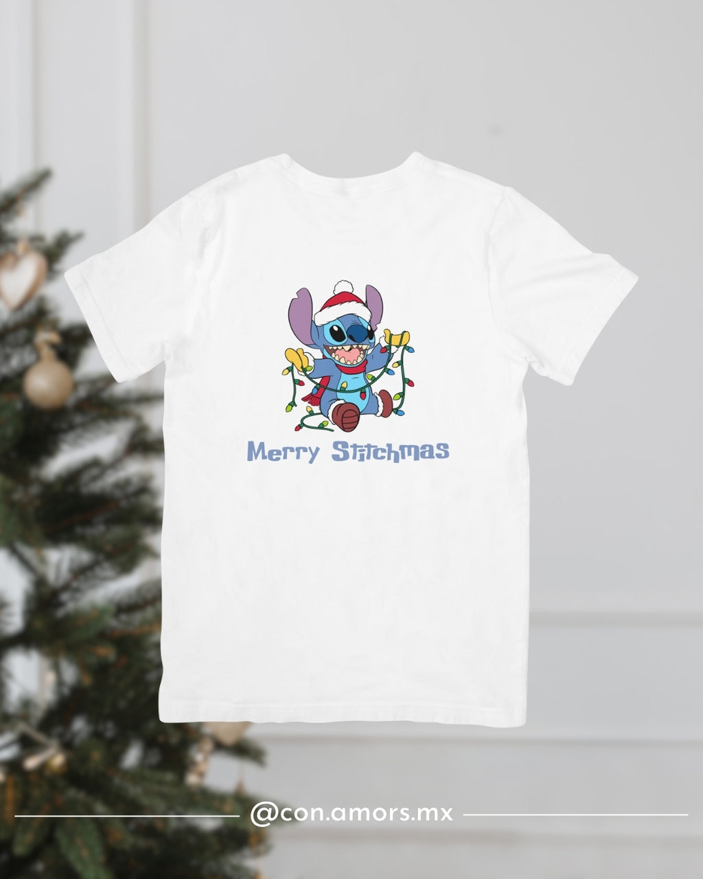 Camiseta Navideña de Manga Corta – Merry Stitchmas