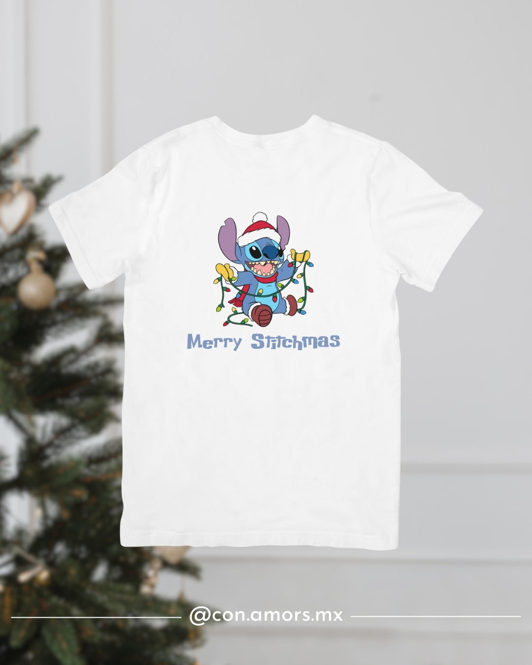 Camiseta Navideña de Manga Corta – Merry Stitchmas