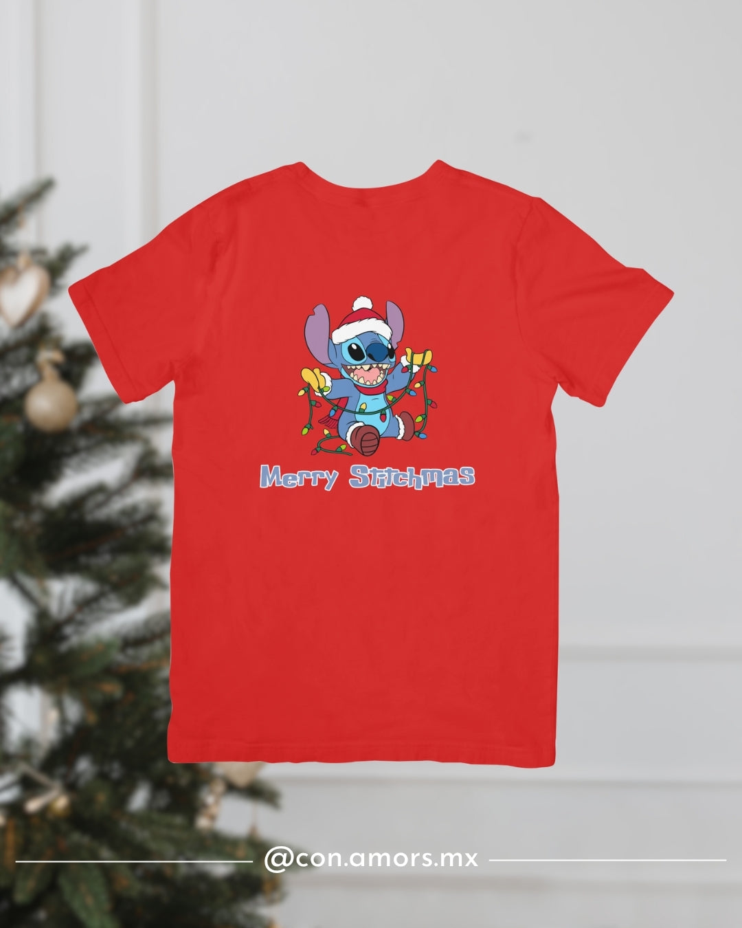 Camiseta Navideña de Manga Corta – Merry Stitchmas