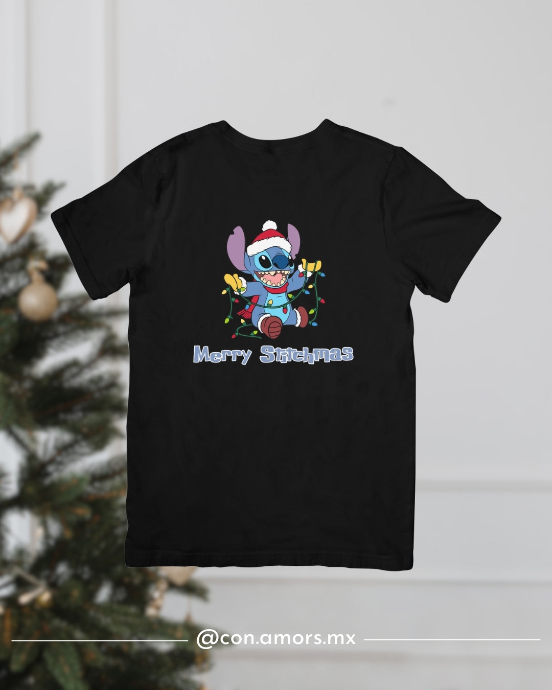Camiseta Navideña de Manga Corta – Merry Stitchmas