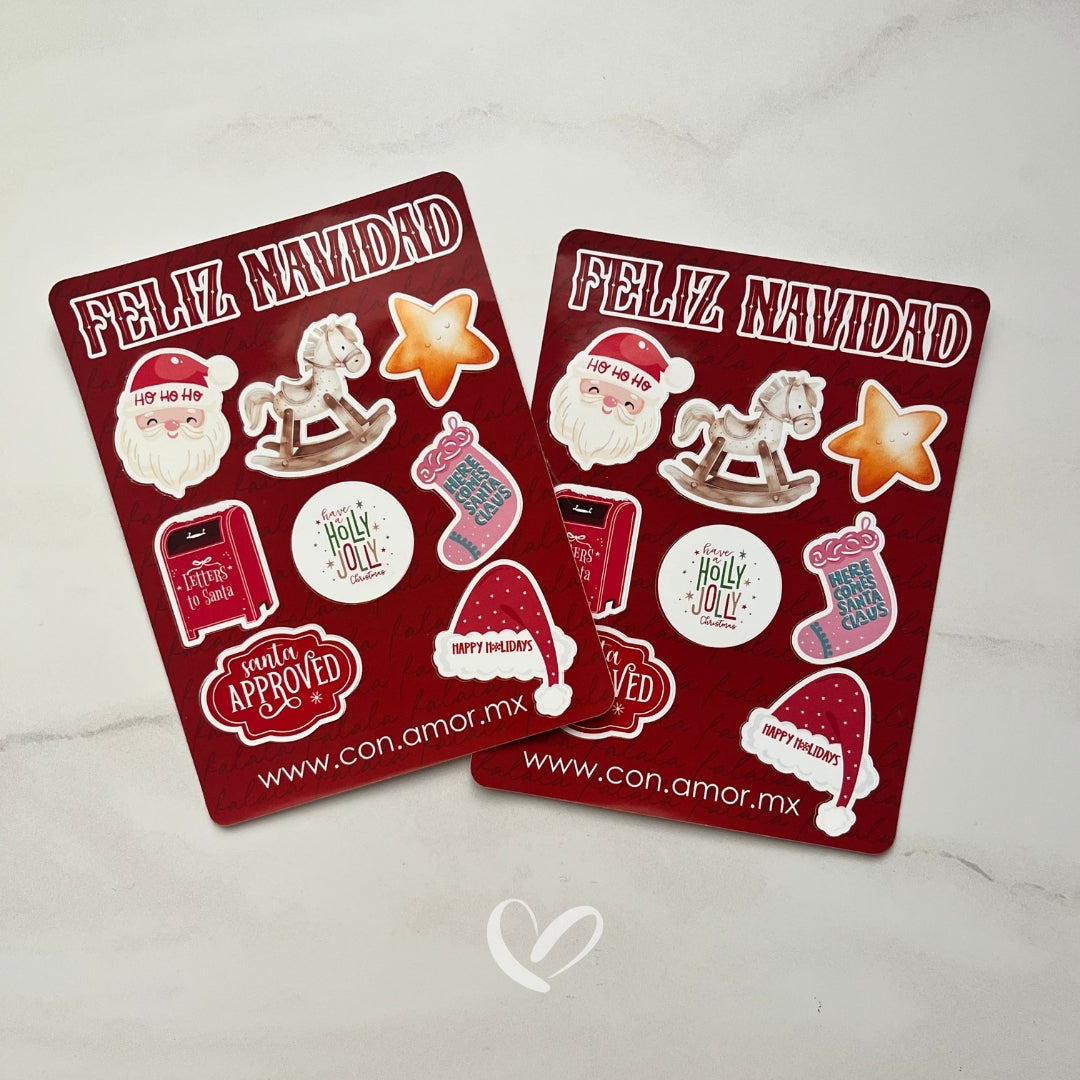 Mini plantilla stickers navideño