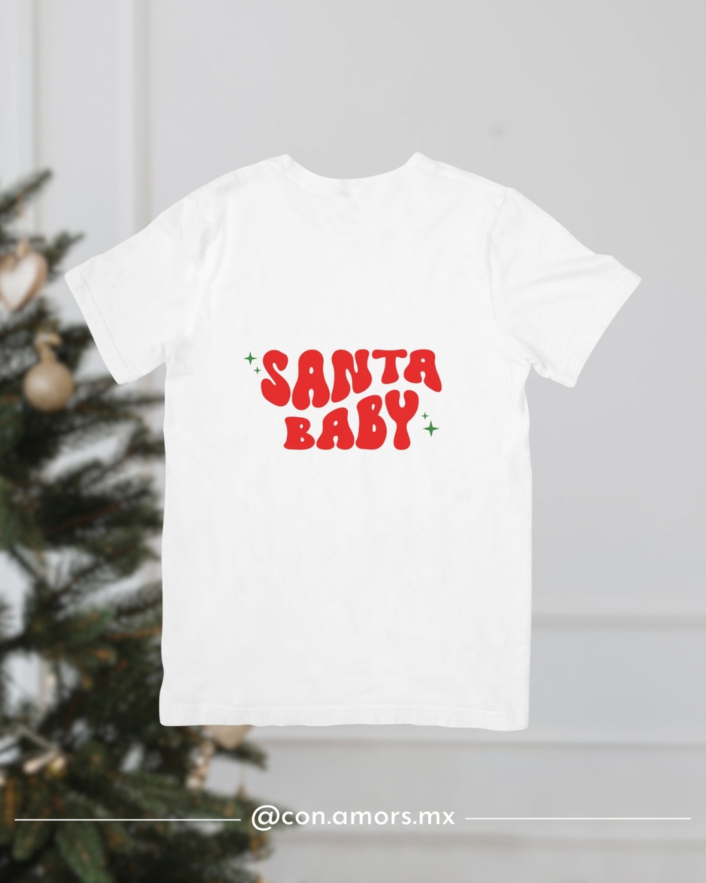 Camiseta Navideña de Manga Corta – Santa Baby