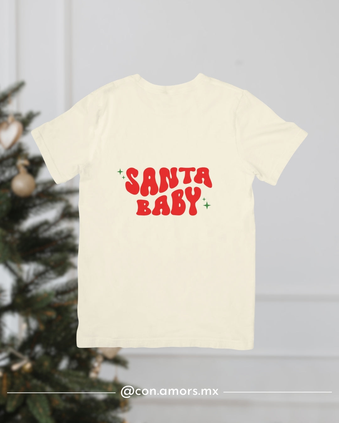 Camiseta Navideña de Manga Corta – Santa Baby