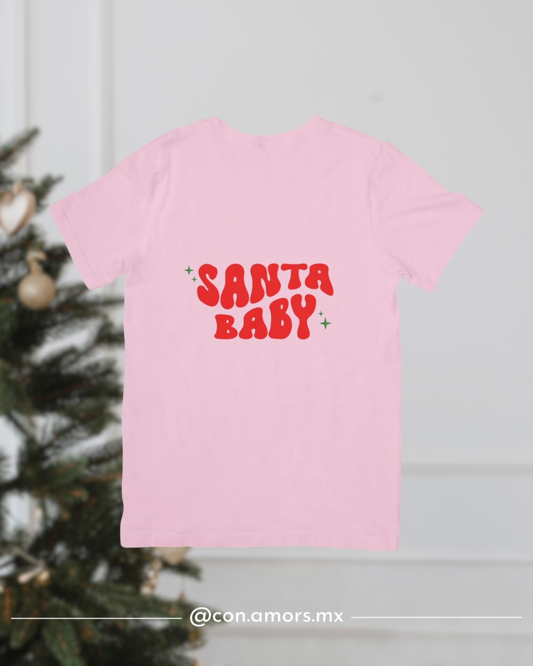 Camiseta Navideña de Manga Corta – Santa Baby