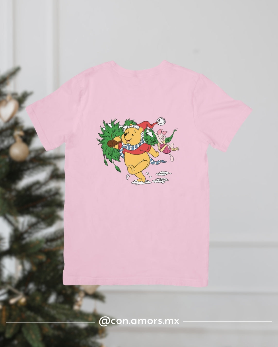 Camiseta Navideña de Manga Corta – Winnie Pooh