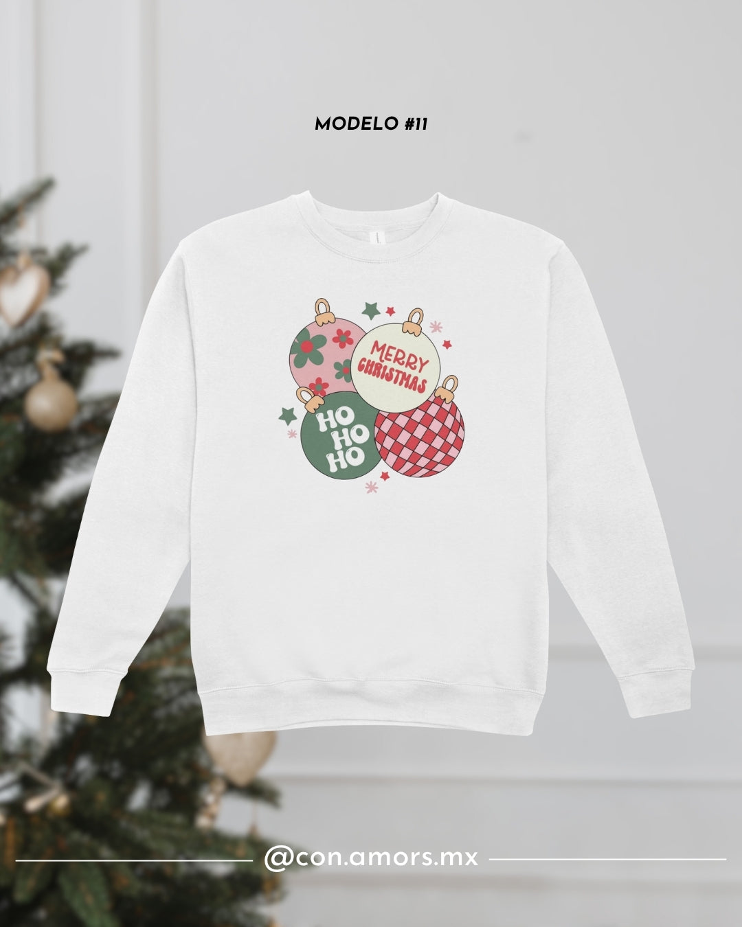 Sudadera Navideña de Cuello Redondo - Merry Christmas Colección