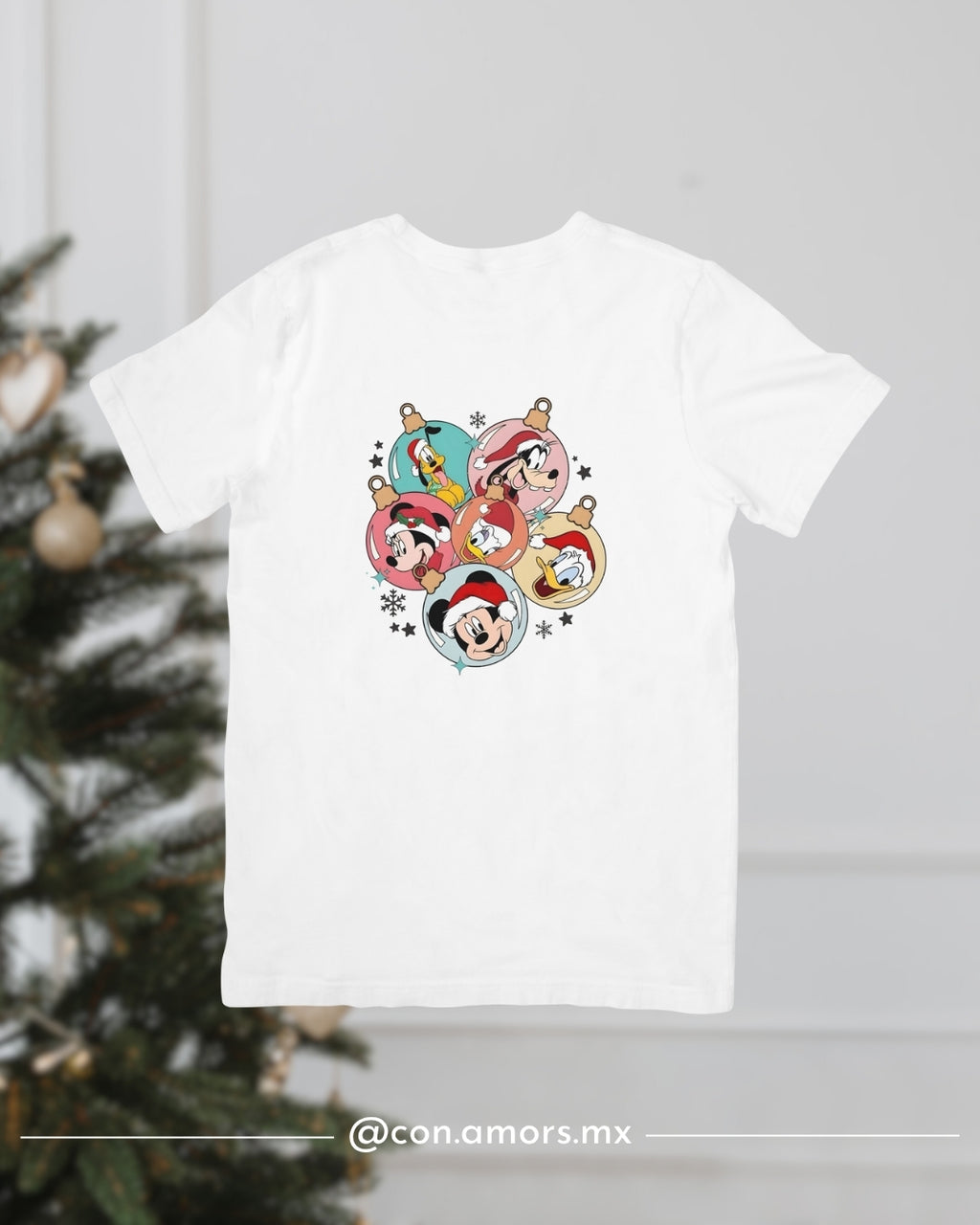 Camiseta Navideña de Manga Corta – Esferas Disney