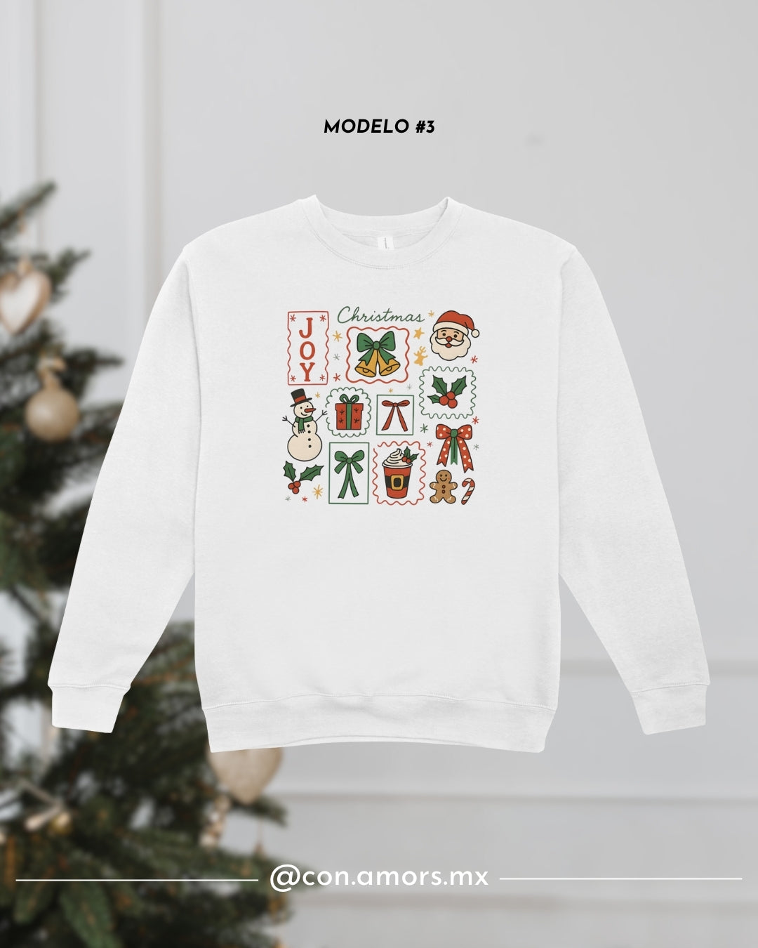 Sudadera Navideña de Cuello Redondo - Merry Christmas Colección