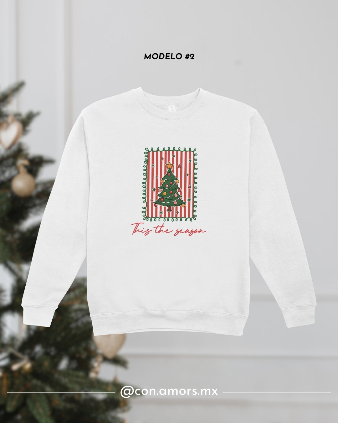 Sudadera Navideña de Cuello Redondo - Merry Christmas Colección