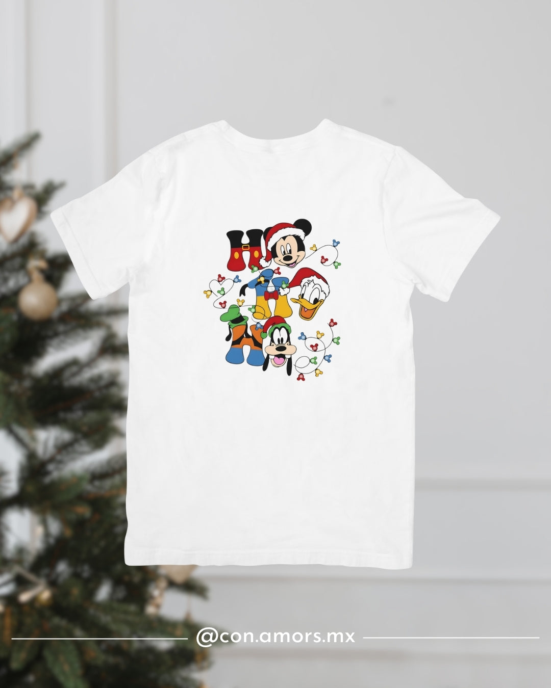 Camiseta Navideña de Manga Corta – HO HO HO Mickey