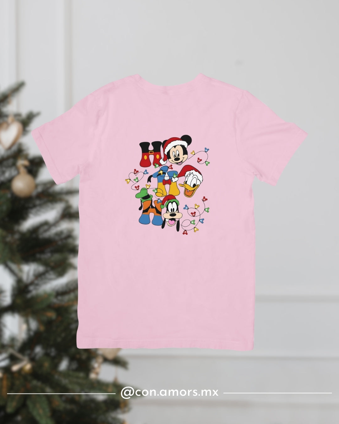 Camiseta Navideña de Manga Corta – HO HO HO Mickey