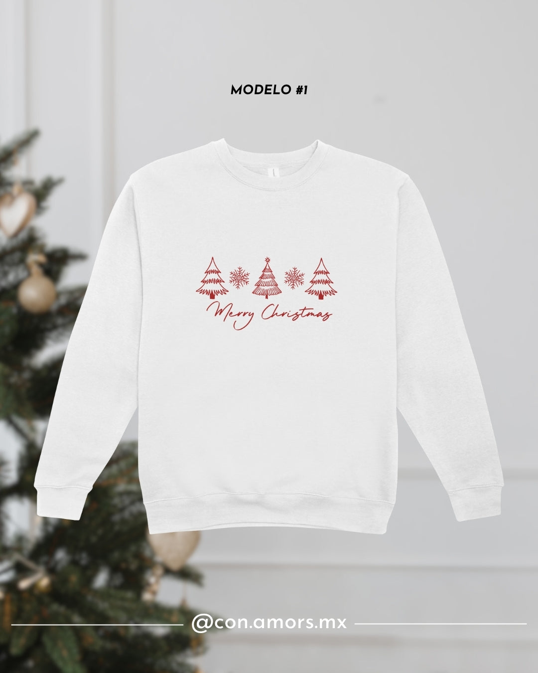 Sudadera Navideña de Cuello Redondo - Merry Christmas Colección