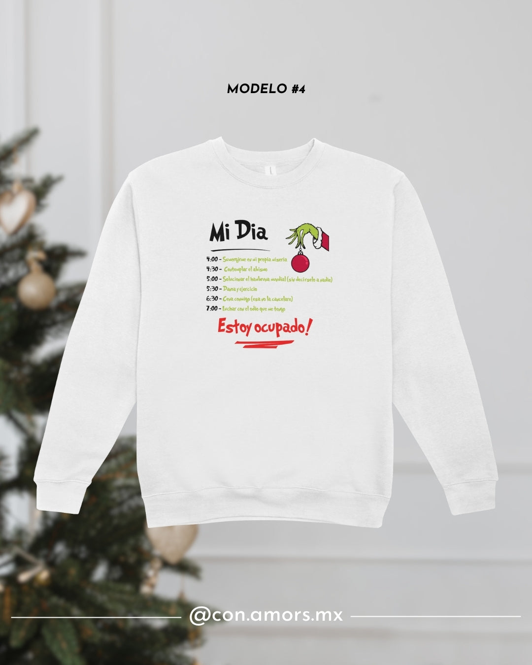 Sudadera Navideña de Cuello Redondo - Grinch Coleccion